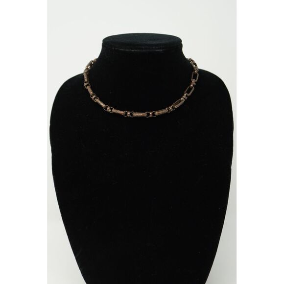 Lucky Brand Antiqued Copper Tone Chunky Link Necklace with Filagree Design NWT - Picture 3 of 4